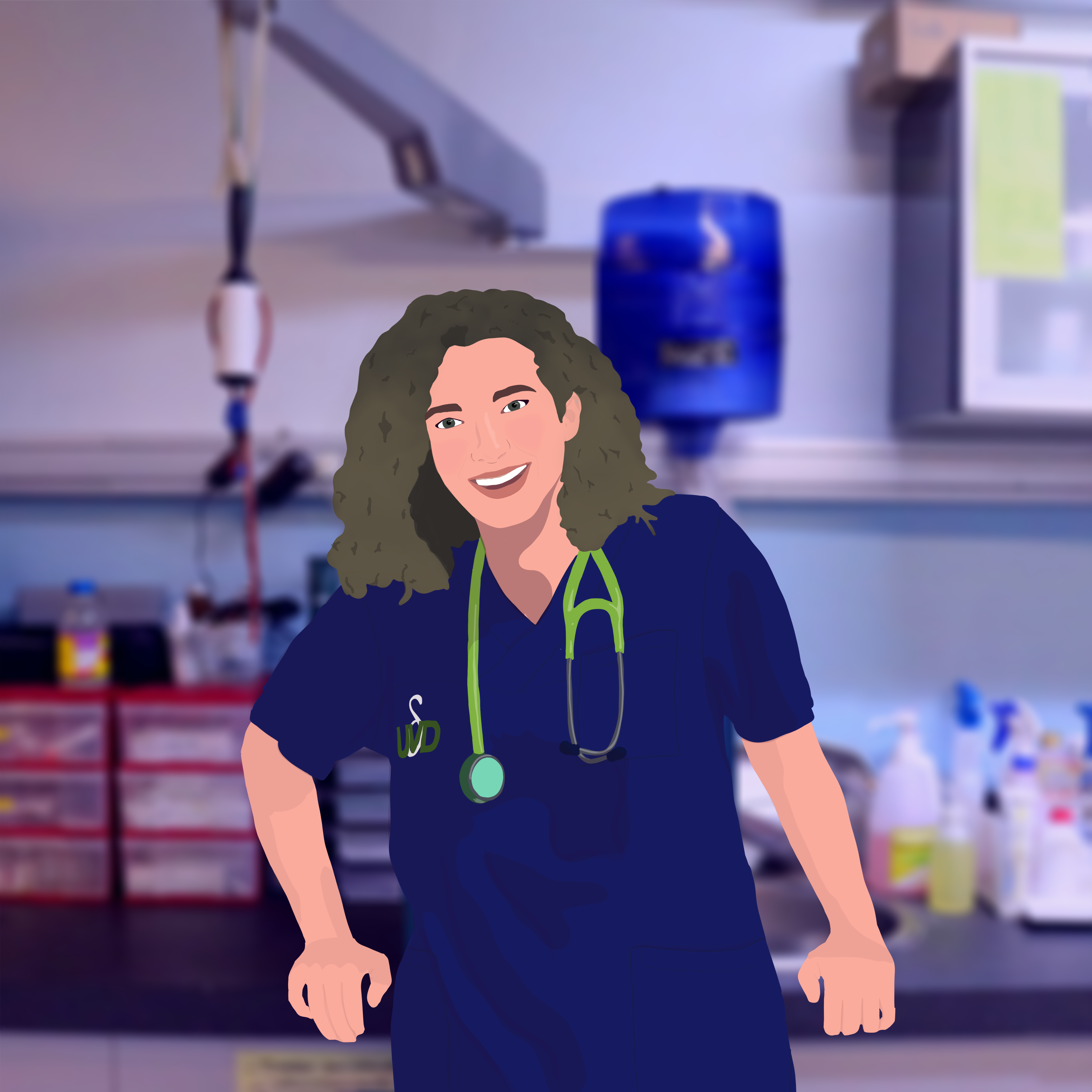 dessin couleur veterinaire urgentiste Mathilde
